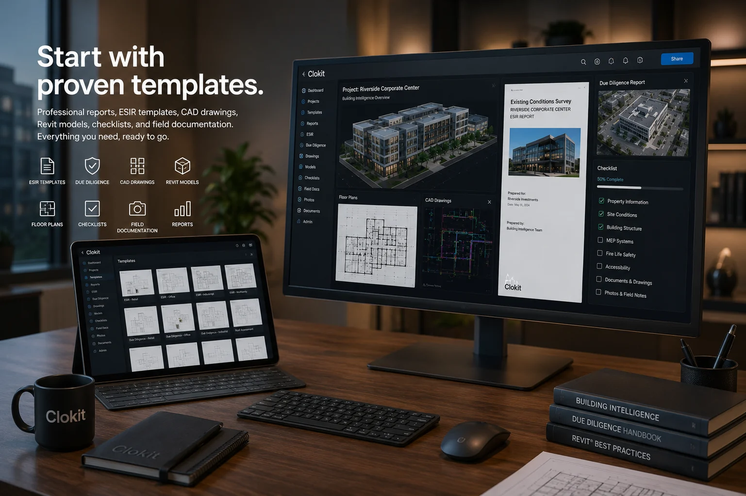 ClokIt USA templates, reports, drawings, and checklists
