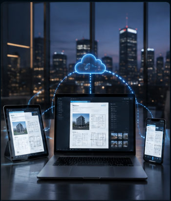 Building reports and records available across desktop, tablet, and mobile devices