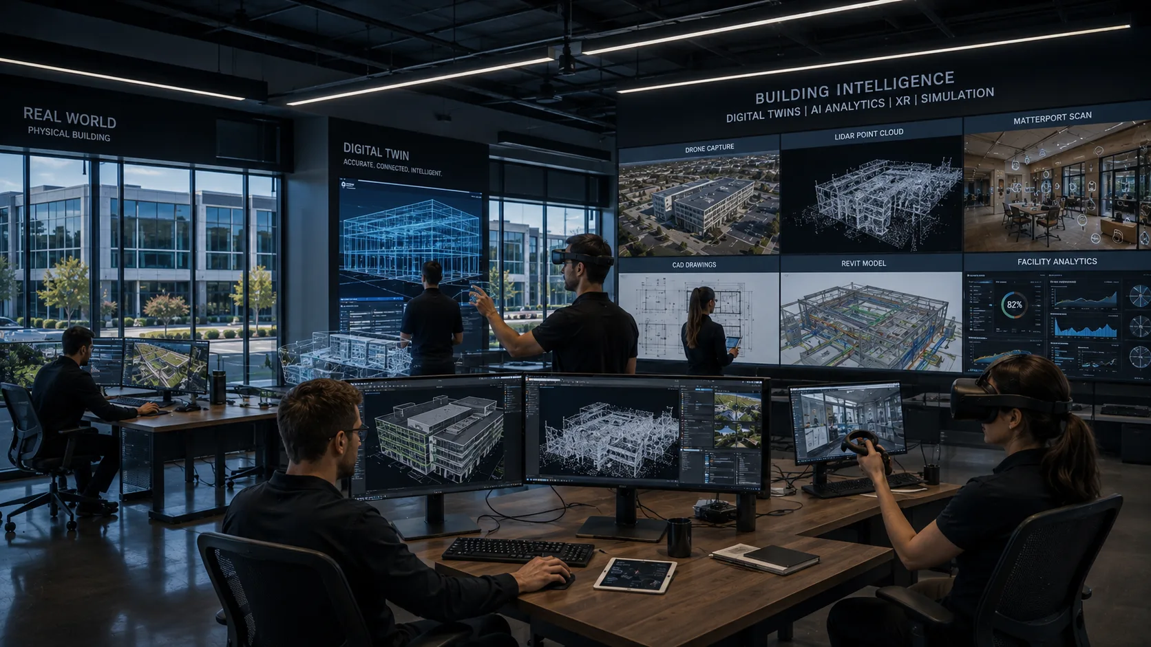 Digital twin and XR studio using real-world building information