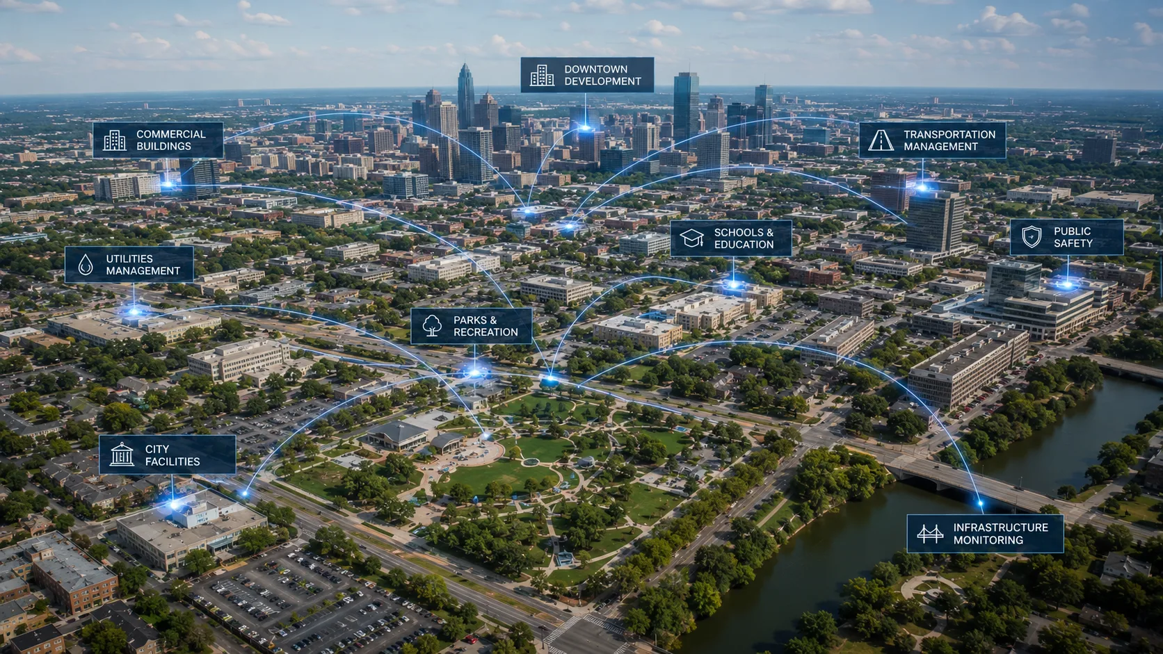 Connected smart city building intelligence network