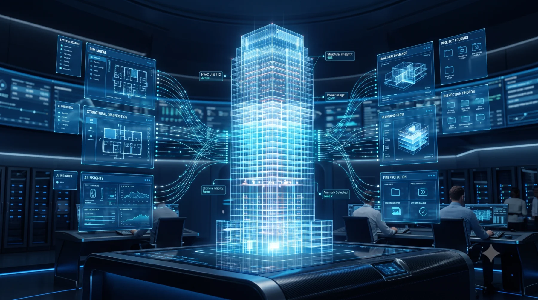 Digital building record connected to system dashboards
