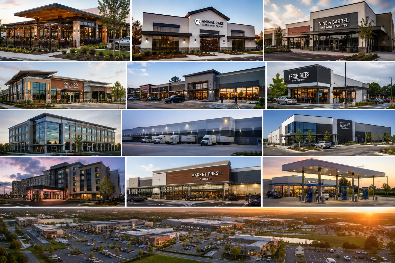 Multiple commercial building types represented in a building data library